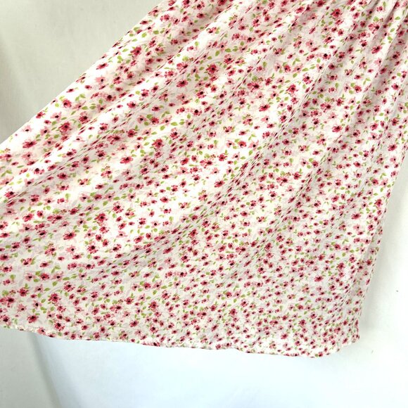 Almost Famous Baby Doll Milkmaid Style Dress M Pink Flowers - Picture 4 of 6